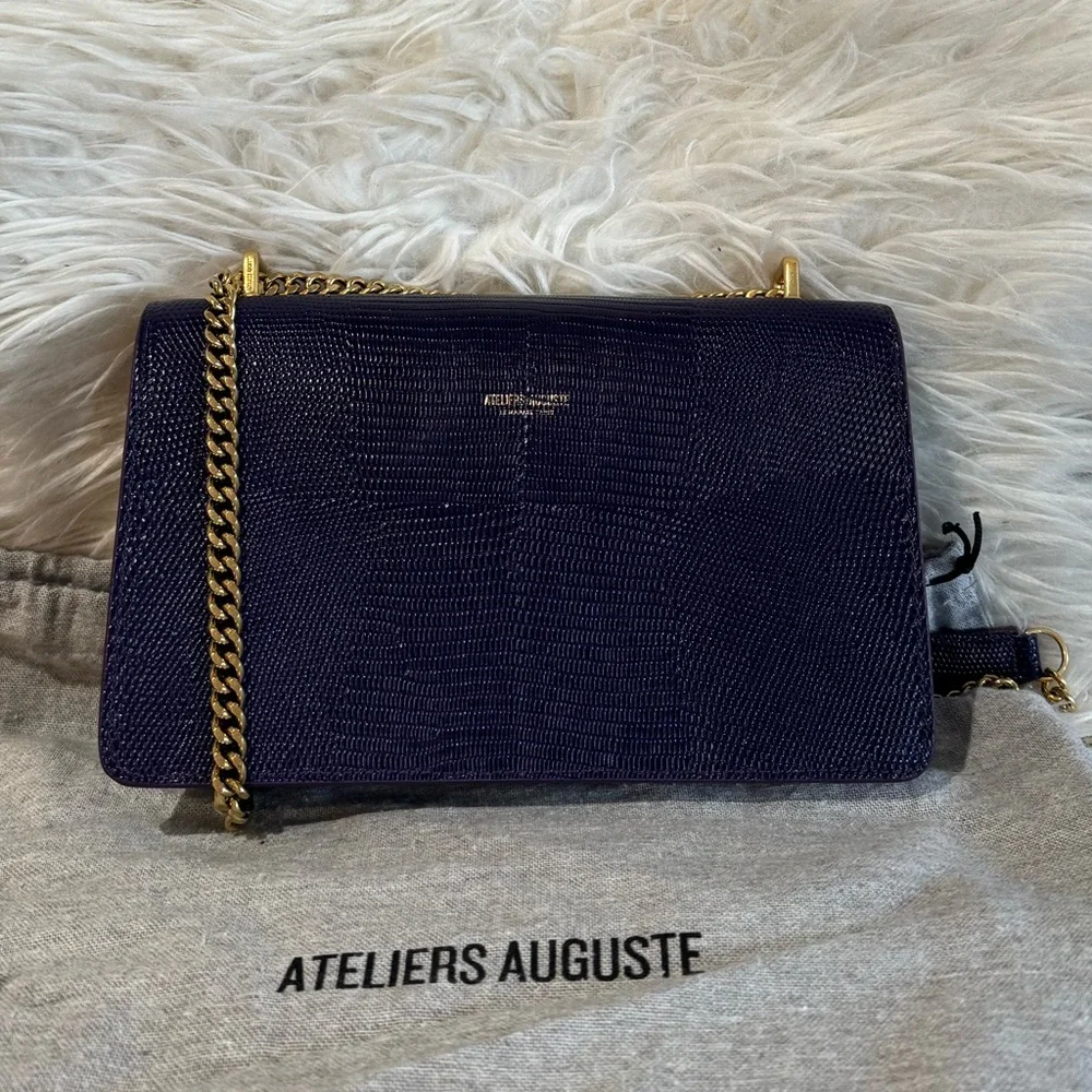 🔥 DeMellier August Alma Eggplant Lizard leather special edition bag